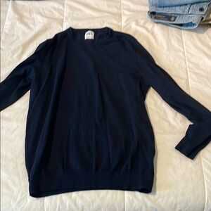 Zara Blue Crewneck Sweater Classic Knit Design